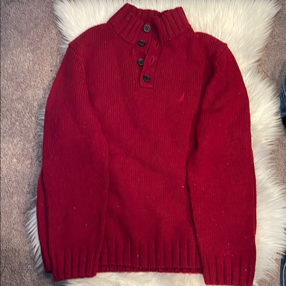NAUTICA DEEP RED SWEATER UNISEX SIZE LARGE